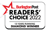 Burlington Post Readers' Choice 2022 13 Years Running Diamond Winner