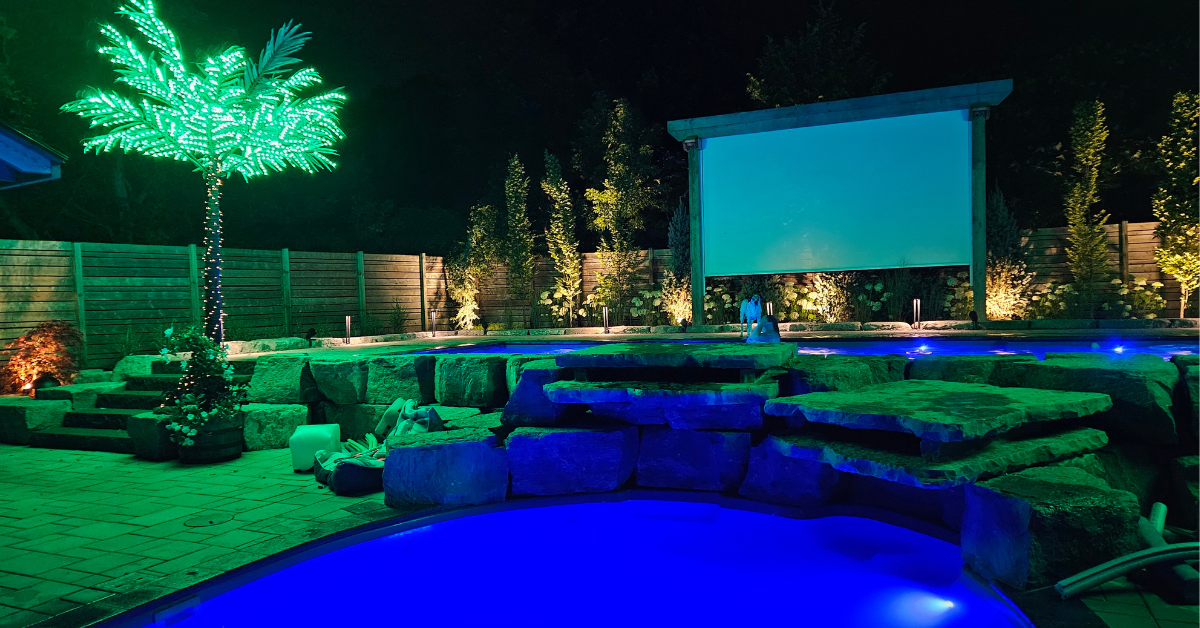 Paramount Landscaping - Nightscaping Pool - Landscaping Company Ontario