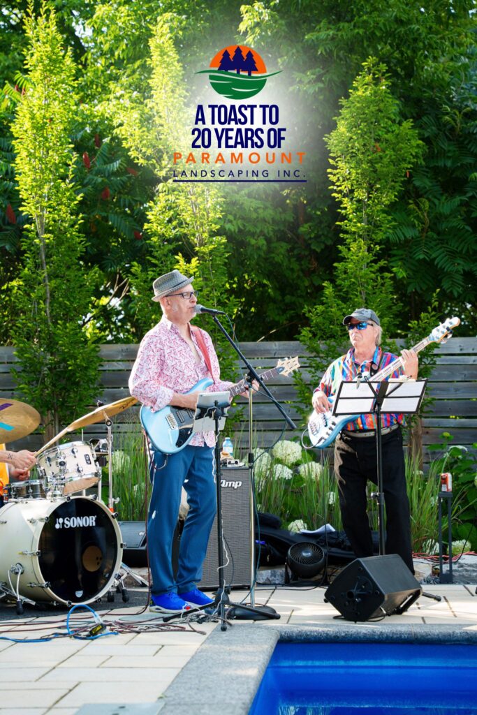 Live band performing at Paramount Landscaping's 20th Anniversary event.