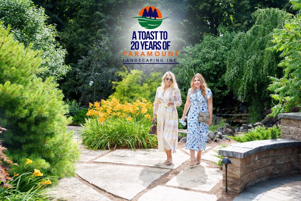 Guests from Del Property Management inside Paramount Landscaping’s custom-designed Discovery Lounge during the 20th Anniversary celebration.