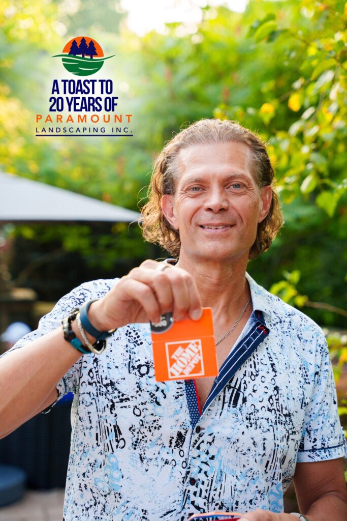 Real estate executive Ivica Jukica, winner of the Home Hero Gift Card, at Paramount Landscaping’s 20th Anniversary Celebration.