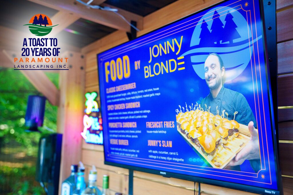 Menu board from the Johnny Blonde food truck featuring specialty sandwiches and sides.